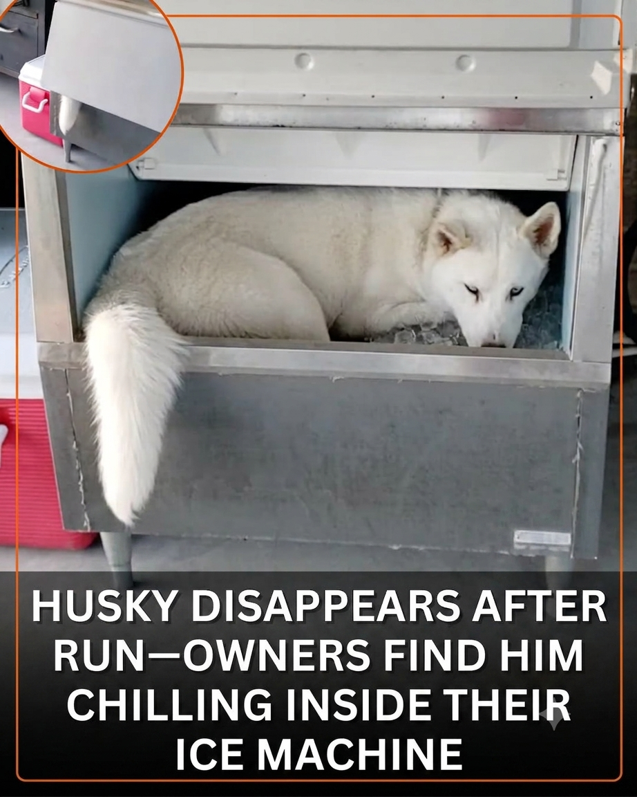 Clever Siberian Husky Finds a Creative Way to Stay Cool During Summer Heat