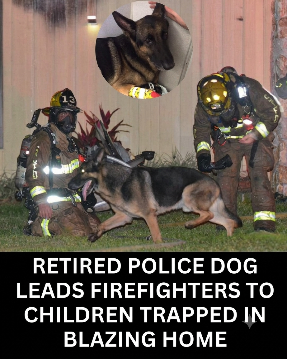 Retired Police Dog Maxx Helps Family During Florida House Fire and Inspires Community